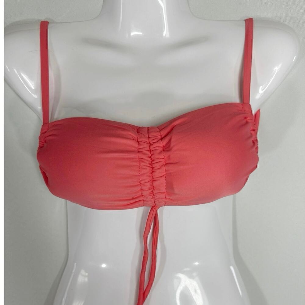 AERIE SWIMWEAR Women's Self tie Bandeau Swim Top Pink Small NWT
